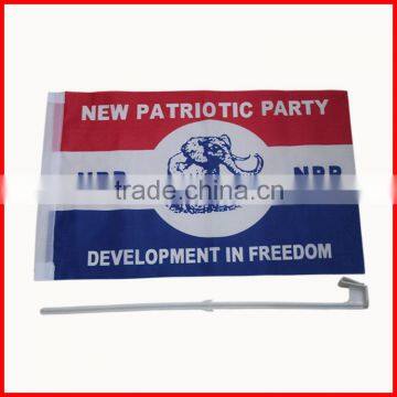 Ghana elephant flag,30*45cm car flag,NPP flag with plastic pole