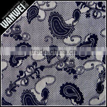 new black foot-print style design fabric and textile in knitted fabric hot selling nylon spandex fabrics for wedding dress 4019