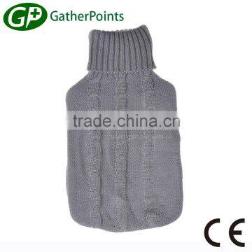 Quietly Elegant Grey Knitted Cover For Hot Water Bottle