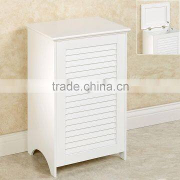 Louvered Multipurpose White Storage Bin for Bathroom