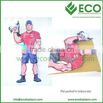 People Shape Corrugated Cardboard Standee, Folding Promotional Cardboard Totem Display