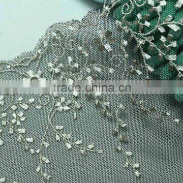 Mesh Embroidered Sexy Black Lace Fabric for Bra Lace Decoration
