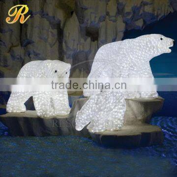 LED lighted acrylic polar bear for Christmas