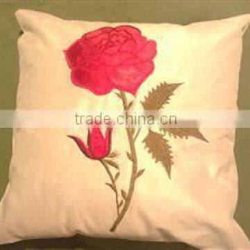 SILK Red Rose DESIGNER CUSHION COVER