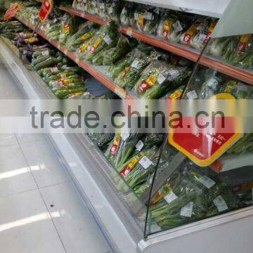 supermaket fruits and vegetable open display chiller cabinet