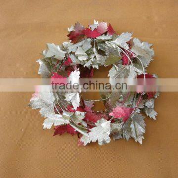 20cm plastic garland Maple Leaf Christmas wreath hanging decoration