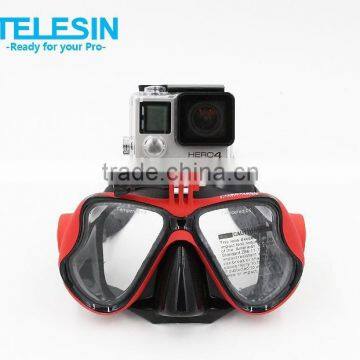 New arrival tempered diving glass mask with tripod mount connection for Go Pro, hot for summer season