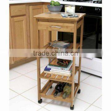 High Quality Bamboo Kitchen Furniture Kitchen Trolley With Draw Multifunction Kitchen Cart photo-4