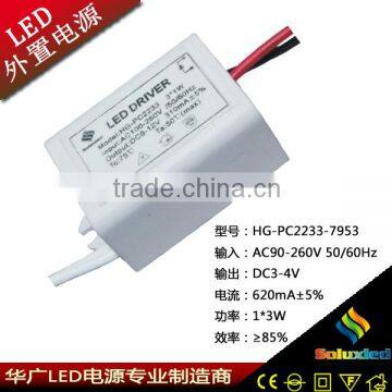 led driver for ceiling light 1*1W 3-4V 310mA China manufacturer