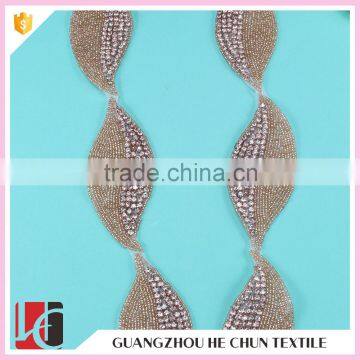 HC4778-1 Hechun Leaf Shape Fashion Beaded Fabric Trim for Long Evening Dress photo-3