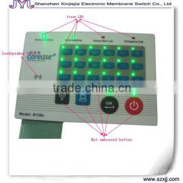 Light-emitting LED membrane keypad switches