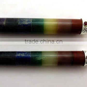 Round Smooth 7 Chakra Bonded Healing Stick