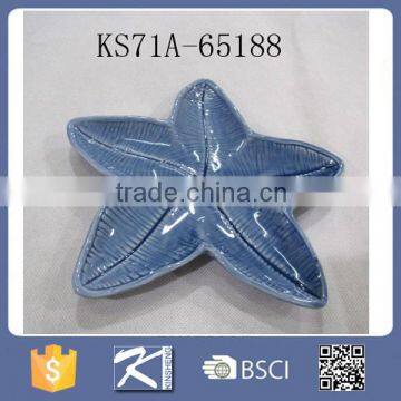 Hot sale New Design Starfish shape ceramic dish/soap plate