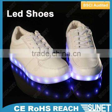 2016 fashion PU girls light flashing running sneakers led shoes for women