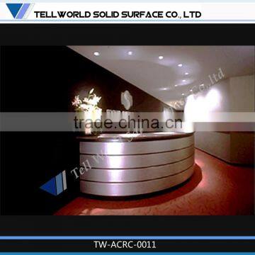 Elgent custom made black round office reception desk