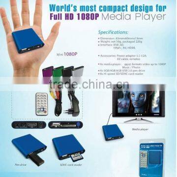 Mini Media Player Mini 1080P HDMISD/USB HD Media Player MKV/RM/RMVB Wholesale