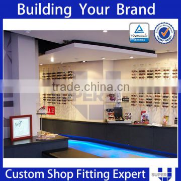 Tailor made wooden vintage optical display store furniture