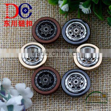 Flower Denim Alloy Shank Button With Bicolors For Women Clothing