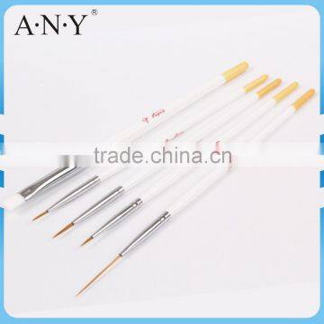 ANY Cheap 5PCS Wood Handle Nail Beauty Nail Brush for Nail Decoration