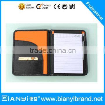 Emboss your LOGO Accept custom design leather ring binder portfolio/file binder/handmade leather file folder