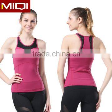 2016 custom make ladies sports yoga wear workout mesh tank tops for bodybuilding