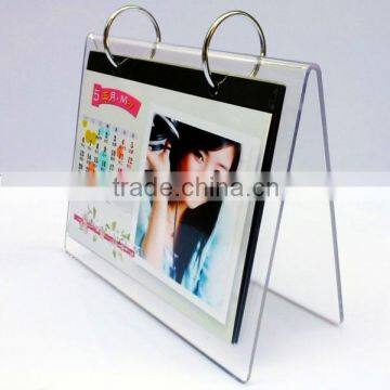 high quality clear acrylic stand up calendar