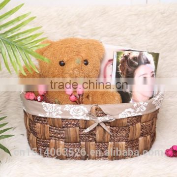 2016 most popular straw basket with liner/storage basket