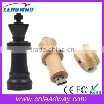 Eco-Friendly Wooden Chess Shaped USB 2.0 Flash Drive