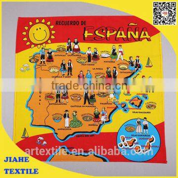 Espana Map custom tea towel printing Tea Towel 100% cotton.