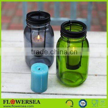 free sample European classical style glass candle jars with clip lids