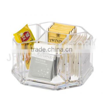 Wholesale Crystal clear tea bag divided storage organizer for hotel and restaurant