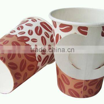 coffee cup holder/paper cup with handle/print paper coffee cup disposable paper cup holder