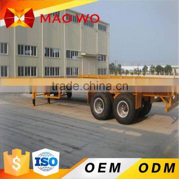 MAOWO 40 feet low flatbed truck trailer double axle made in China for sale