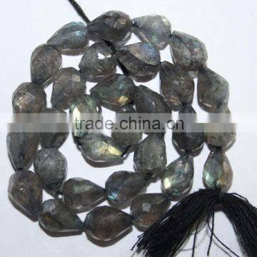 Natural Labradorite Faceted Drops