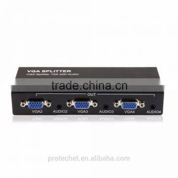 VGA SPLITTER 4 output vga splitter with audio output and power adapter