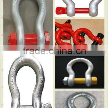 M4 electric galvanized carbon steel bow shackle