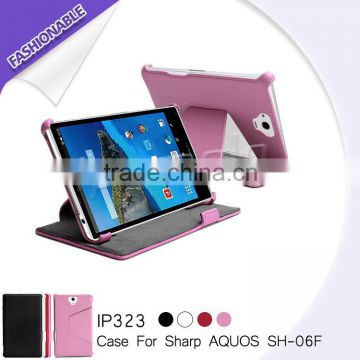 Back stand function 7 inch tablet case for AQUOS PAD SH-06F