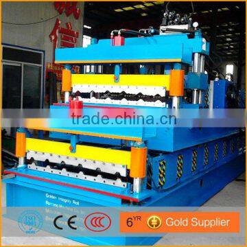 color steel glalvanized metal aluminum glazed trapezoidal tile sheet roof wall panel roll forming machine