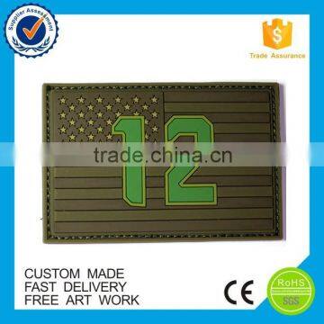 Newly custom rubber patch/pvc rubber clothing patch