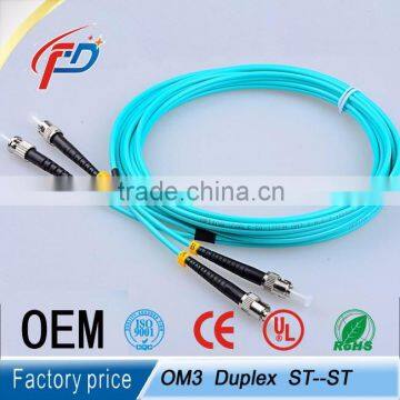 ST to ST 3m duplex multimode 10G OM3 50/125 3.0mm pvc/lszh fiber optiic