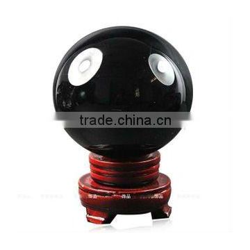 black crystal ball with laser paperweight for home decorations(R-0712