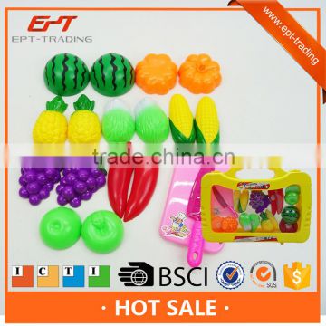 Diy toy plastic kitchen food toys cuttable fruit toy set