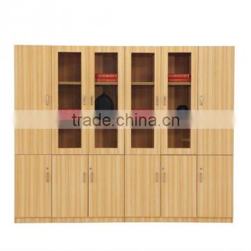 High quality wooden book cupboard have glass door