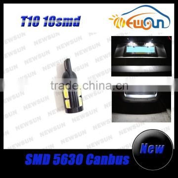 Factory Supply wedge base t10 led bulb T10 5630 10smd T10 bulb All Available