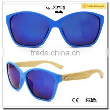 Mr.wood Wooden Sunglasses Spring Hinge Bamboo Sunglass Plastic Frame Bamboo Leg Bamboo Sunglass