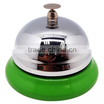 Table call bell in silver plated cover with colorful painted base