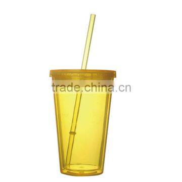 acrylic cups with lids and straws