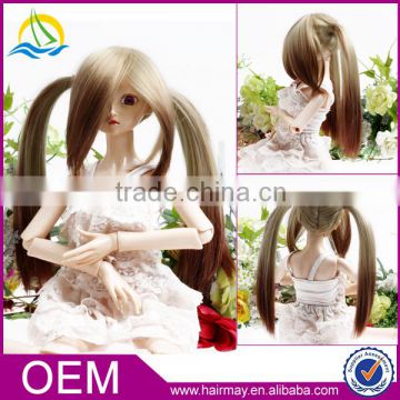 2016 Wholesale cheap best long cute synthetic doll wigs for BJD