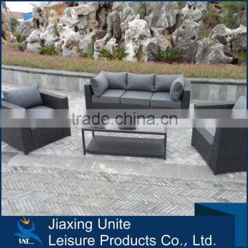 Alum.+PE rattan outdoor luxury rattan sofa set