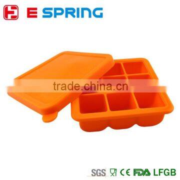 Food grade silicone food freezer tray silicone ice tube storage boxes with cap